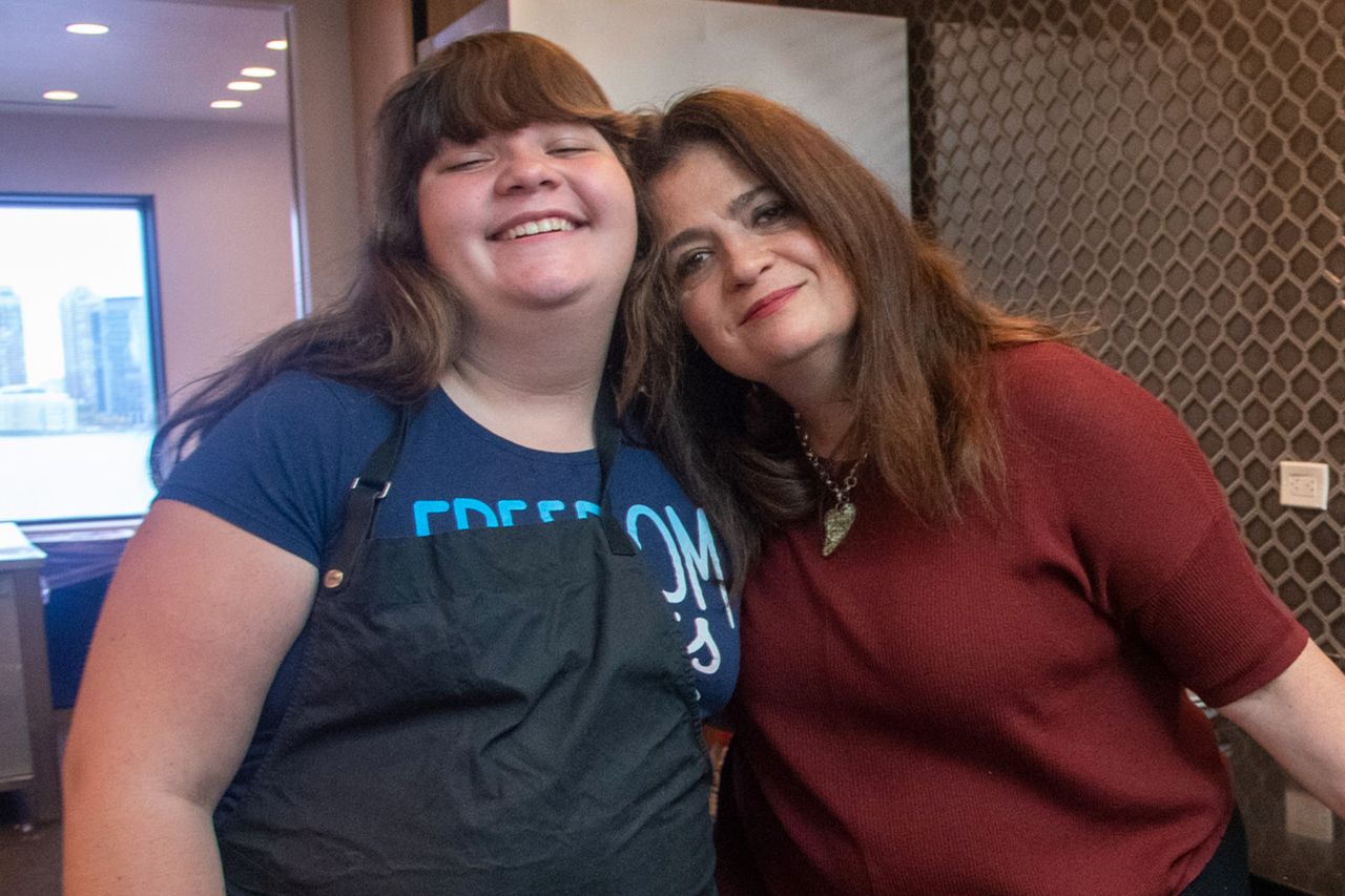 Alex Guamaschelli and daughter Ava Clark during their Food Network & Cooking Channel New York City Wine & Food Festival Master Class on October 12, 2018 in New York City.Credit: Kris Connor/Getty