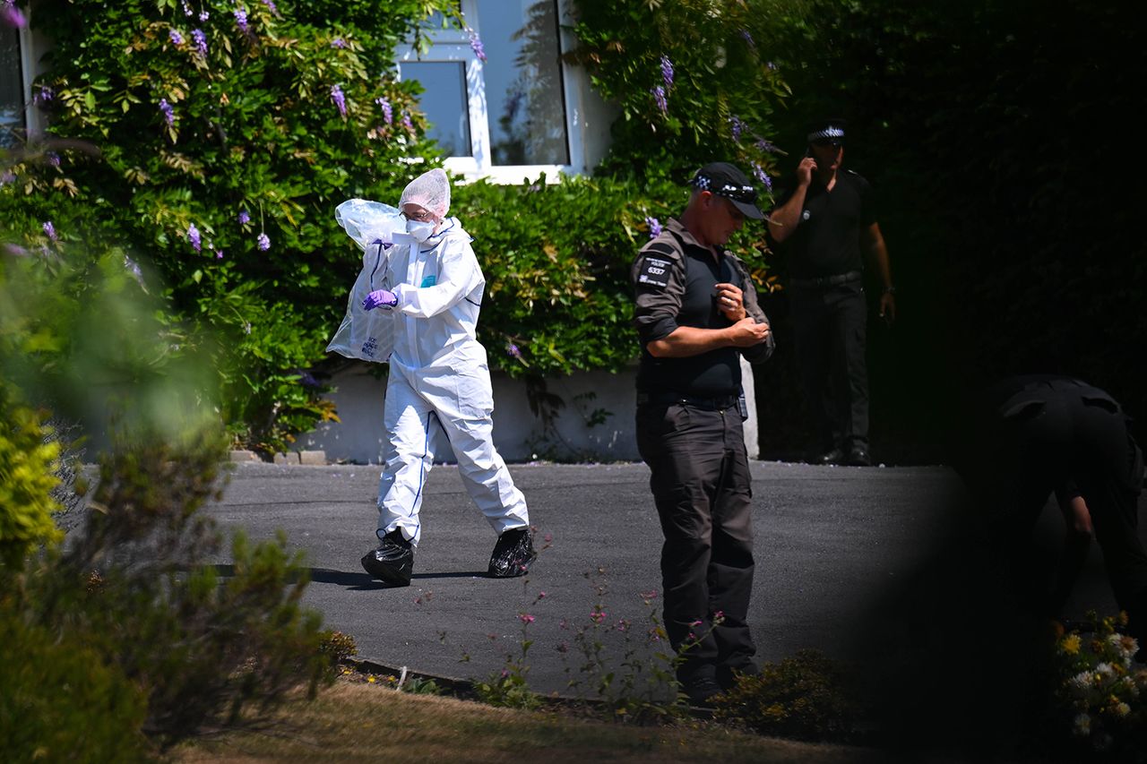 A forensic police officer at the house of Ann Widdecombe on July 11, 2026Credit: Finnbarr Webster/Getty
