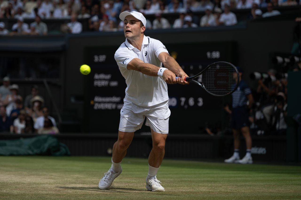 Arthur Fery of Great Britain in action against Alexander Zverev of Germany during their Gentlemen's Singles semifinal match on day twelve of The Championships Wimbledon 2026 Arthur Fery plays at WimbledonCredit: Visionhaus/Getty