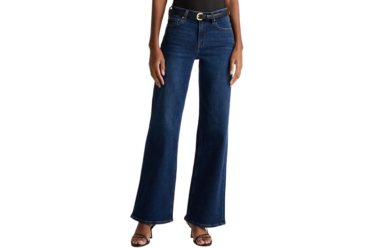 Bella Stretch Wide Leg Jeans in Midnight Blue Credit: Quince
