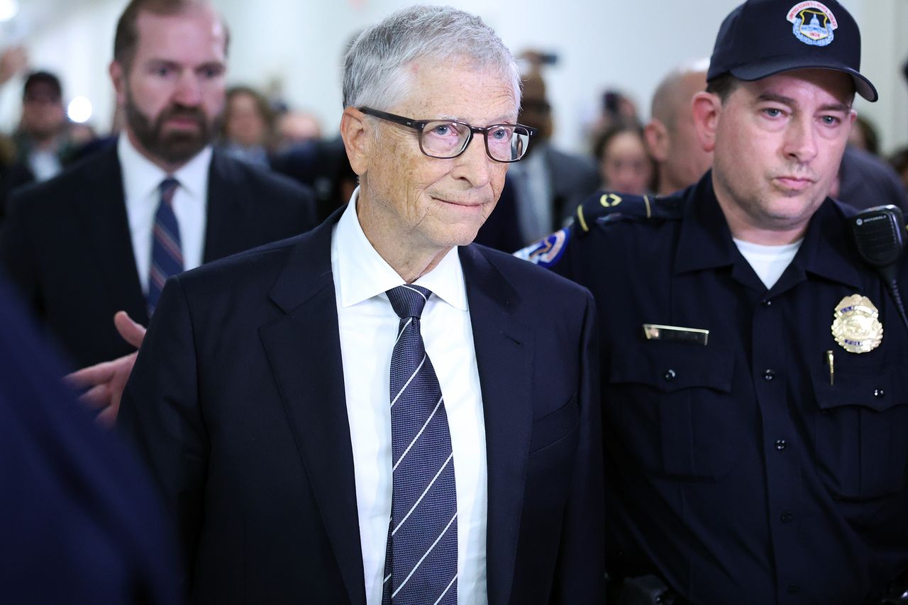 Bill Gates surrounded by security and other people in a public setting Bill Gates after testifying with the House Oversight Committee on Capitol Hill on June 10, 2026 in Washington, D.C.Credit: Tom Brenner/Getty