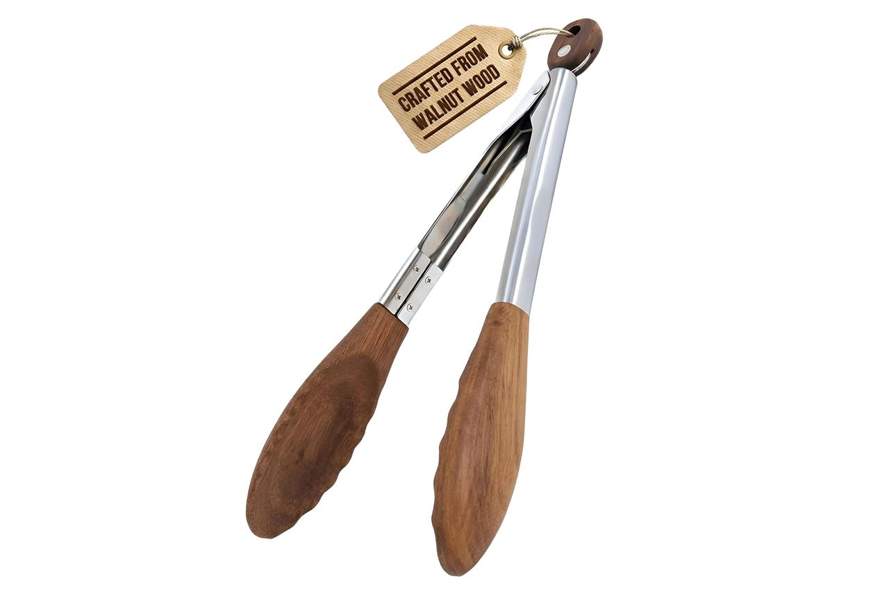 Boxiki Kitchen Wooden Tongs Credit: Amazon