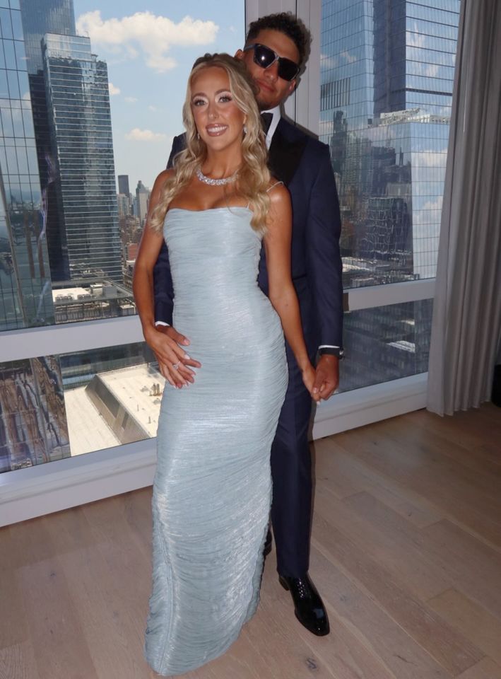 Brittany and Patrick Mahomes' glam fits for Taylor Swift and Travis Kelce's weddingCredit: Brittany Mahomes/Instagram