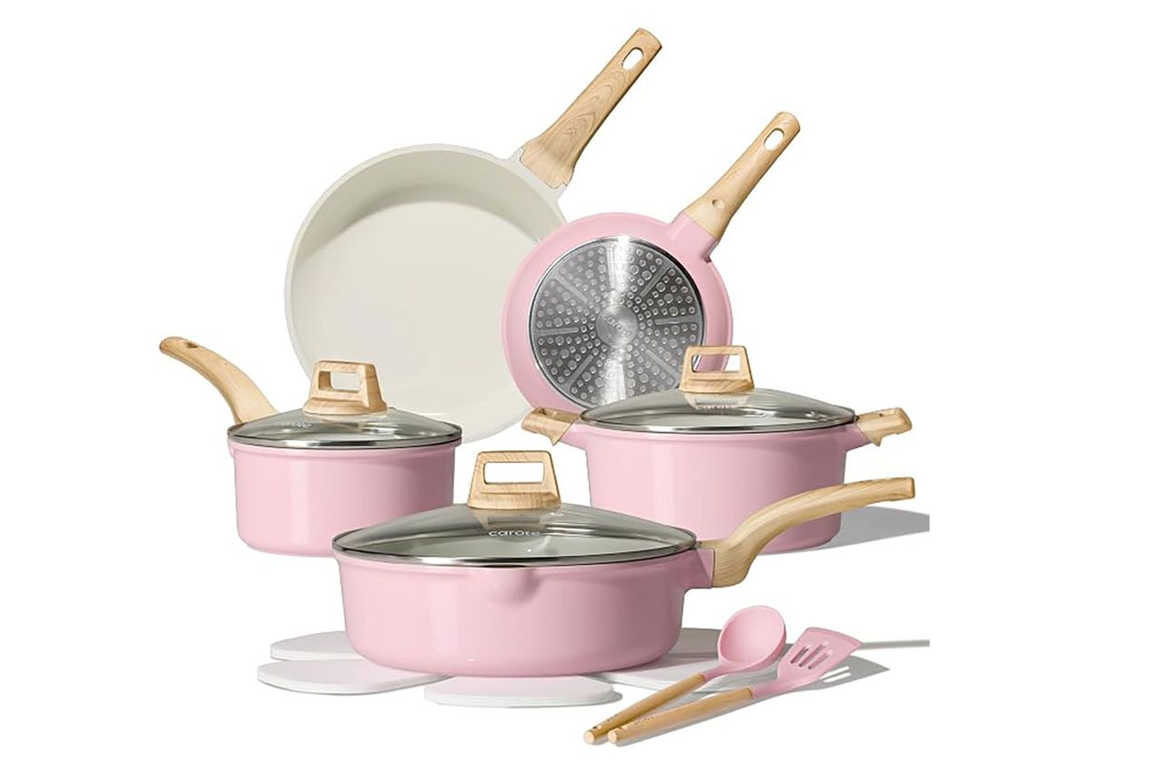 carote ceramic cookware set 14 pcs pots Credit: Amazon