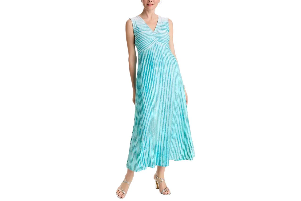 Chicos Ombre Coastal Striped Knit Dress Credit: Chicos