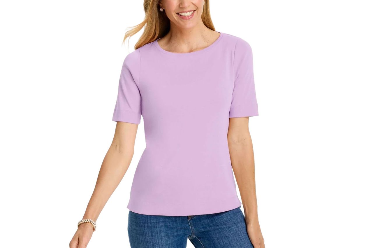 Chicos Pima Elbow Sleeve Tee Credit: Chicos