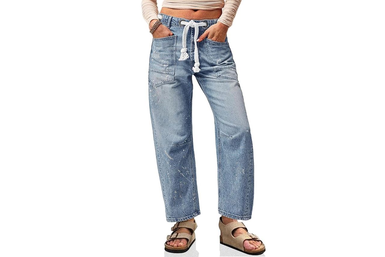 Cicy Bell Womens Baggy Barrel Horseshoe Jeans Credit: Amazon