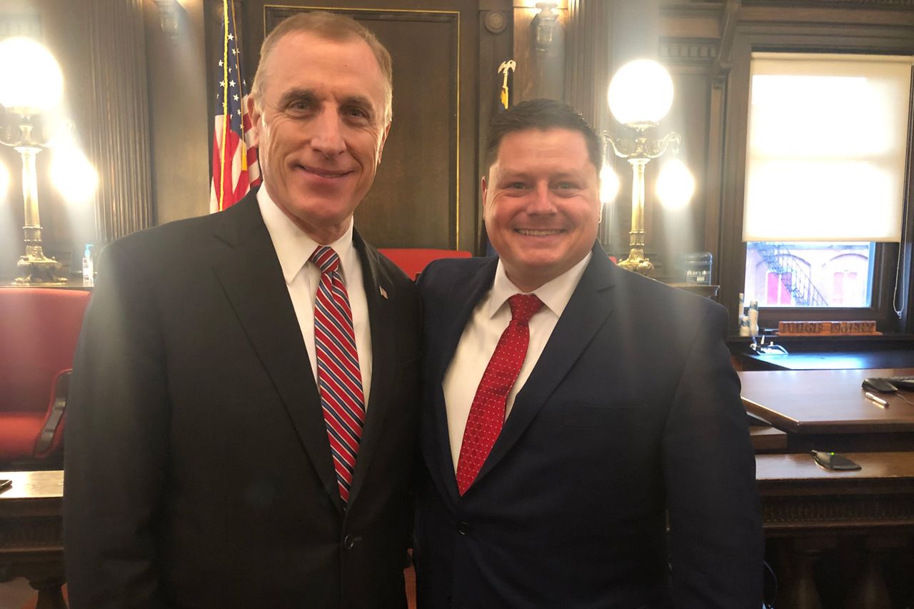Washington County Commissioner Nick Sherman tribute to U.S. Rep. Tim Murphy Tim Murphy and Nick ShermanCredit: Washington County PA