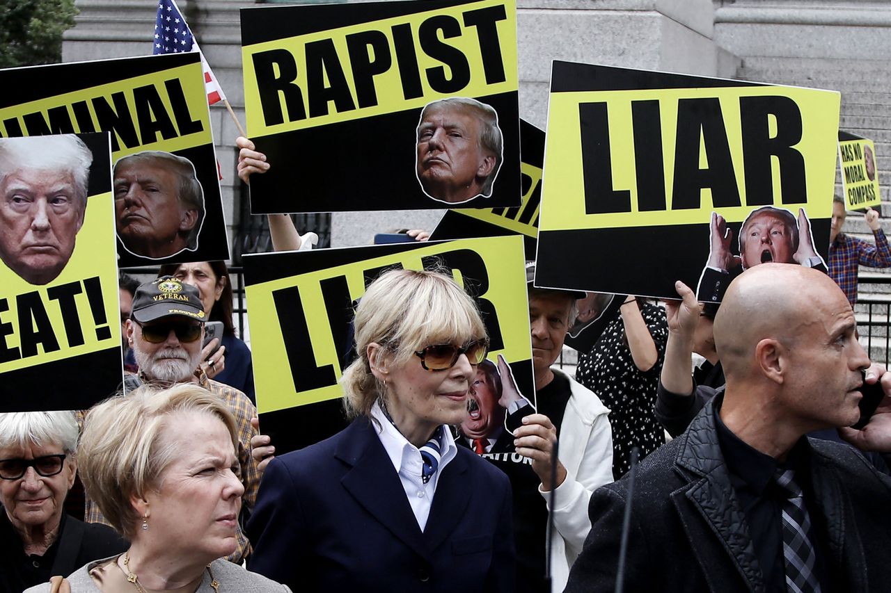 E. Jean Carroll departs Manhattan federal appeals court following arguments in a judgement appeal brought by former President Donald Trump in New York on Sept. 6, 2024.Credit: LEONARDO MUNOZ/AFP via Getty