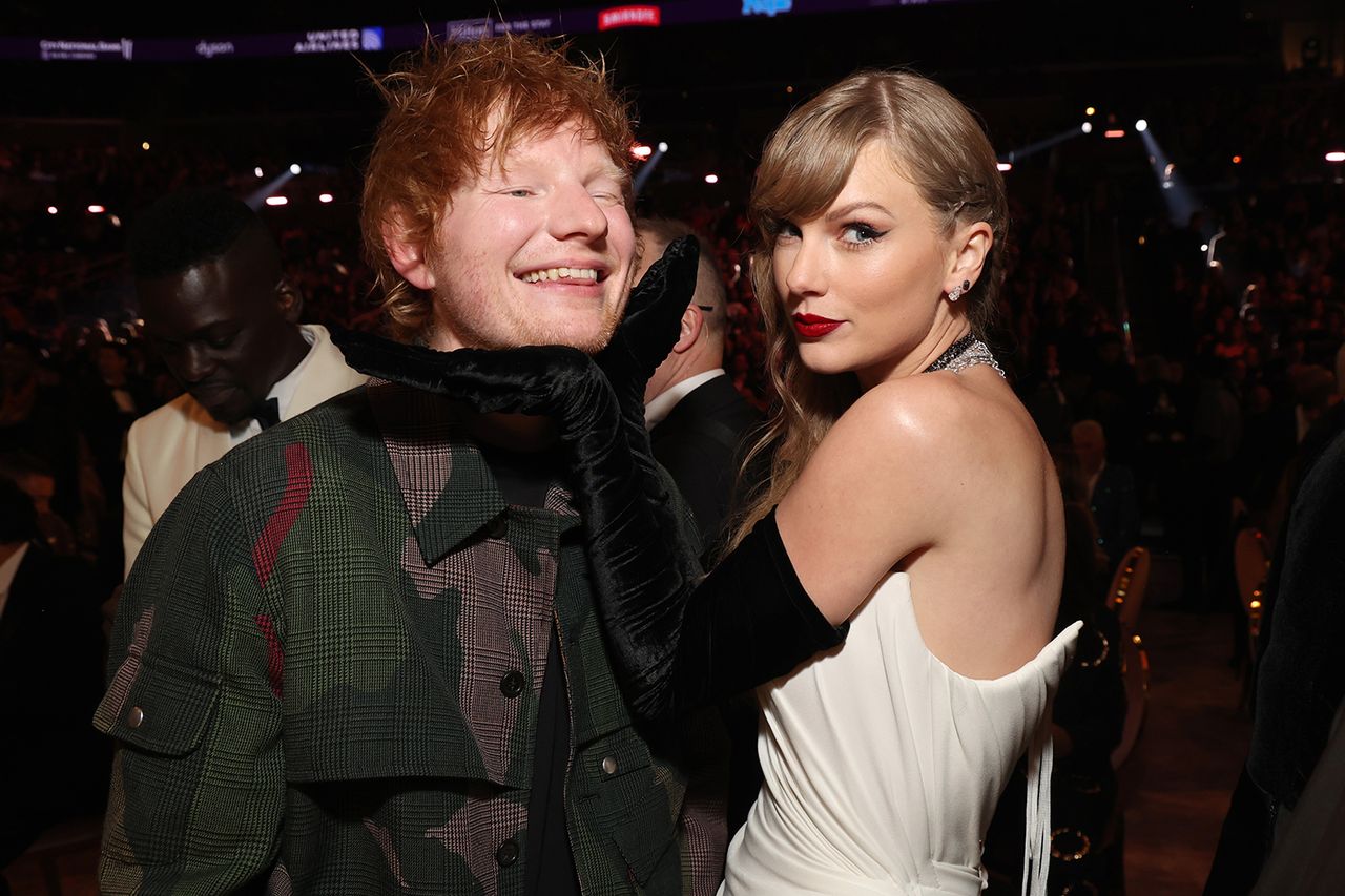 Ed Sheeran and Taylor Swift at the 2024 GrammysCredit: Kevin Mazur/Getty