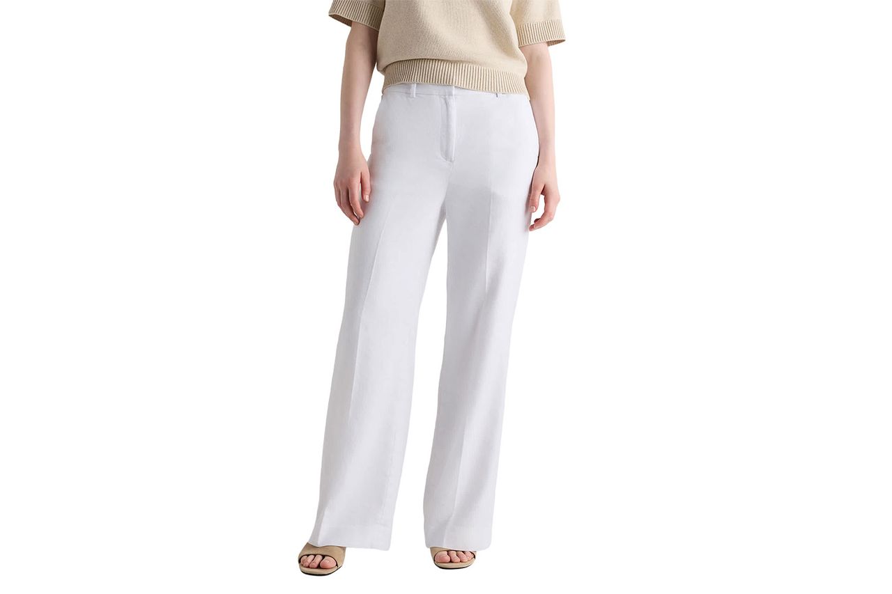 european stretch linen classic trouser pants Credit: Quince