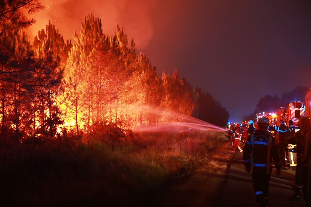 Firefighters continue battling a wildfire near the town of Mirabel-et-Blacons in southeastern France on July 28, 2026,Credit: Mohamad Salaheldin Abdelghani Alsayed/Anadolu via Getty