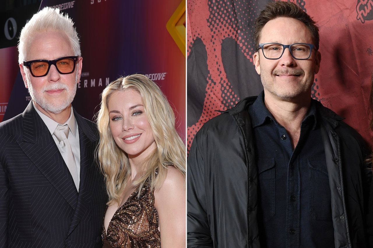 James Gunn and Jennifer Holland in 2025; Michael Rosenbaum in 2026Credit: Getty(2)
