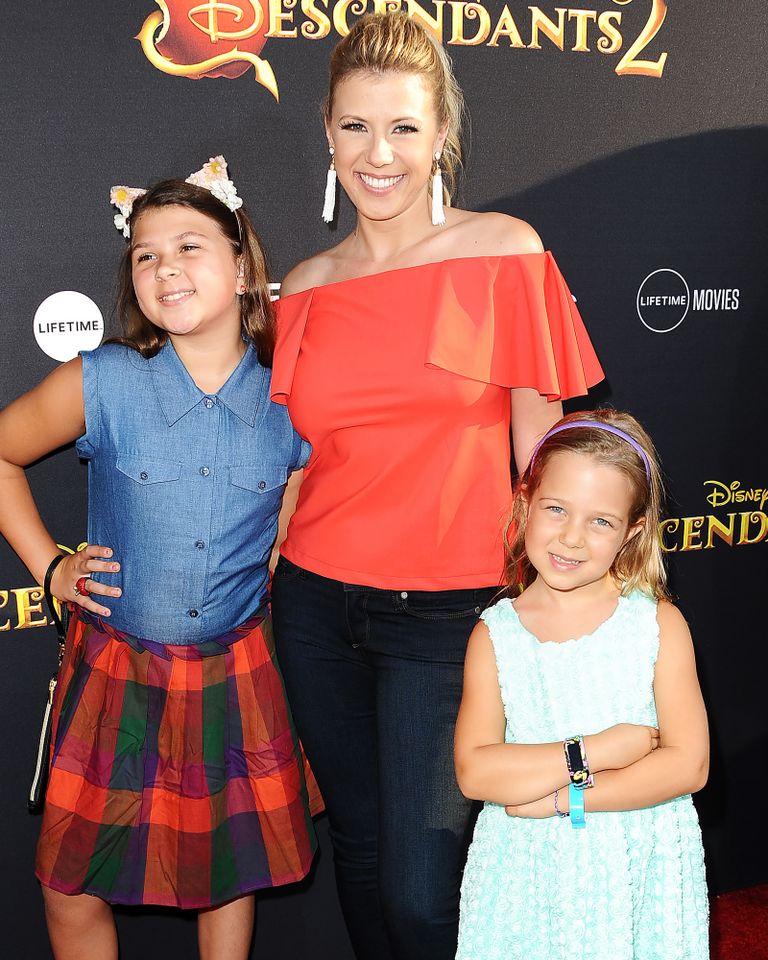 Jodie Sweetin and daughters Zoie Laurel May Herpin and Beatrix Carlin Sweetin Coyle attend the premiere of Jodie Sweetin (middle) with daughters Zoie and Beatrix in 2017Credit: Jason LaVeris/FilmMagic