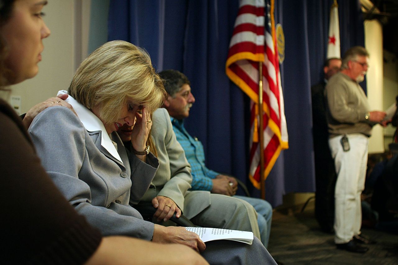 Sharon Rocha during a press conference in Modesto on April 21, 2003.Credit: Robert Gauthier/Los Angeles Times/Getty