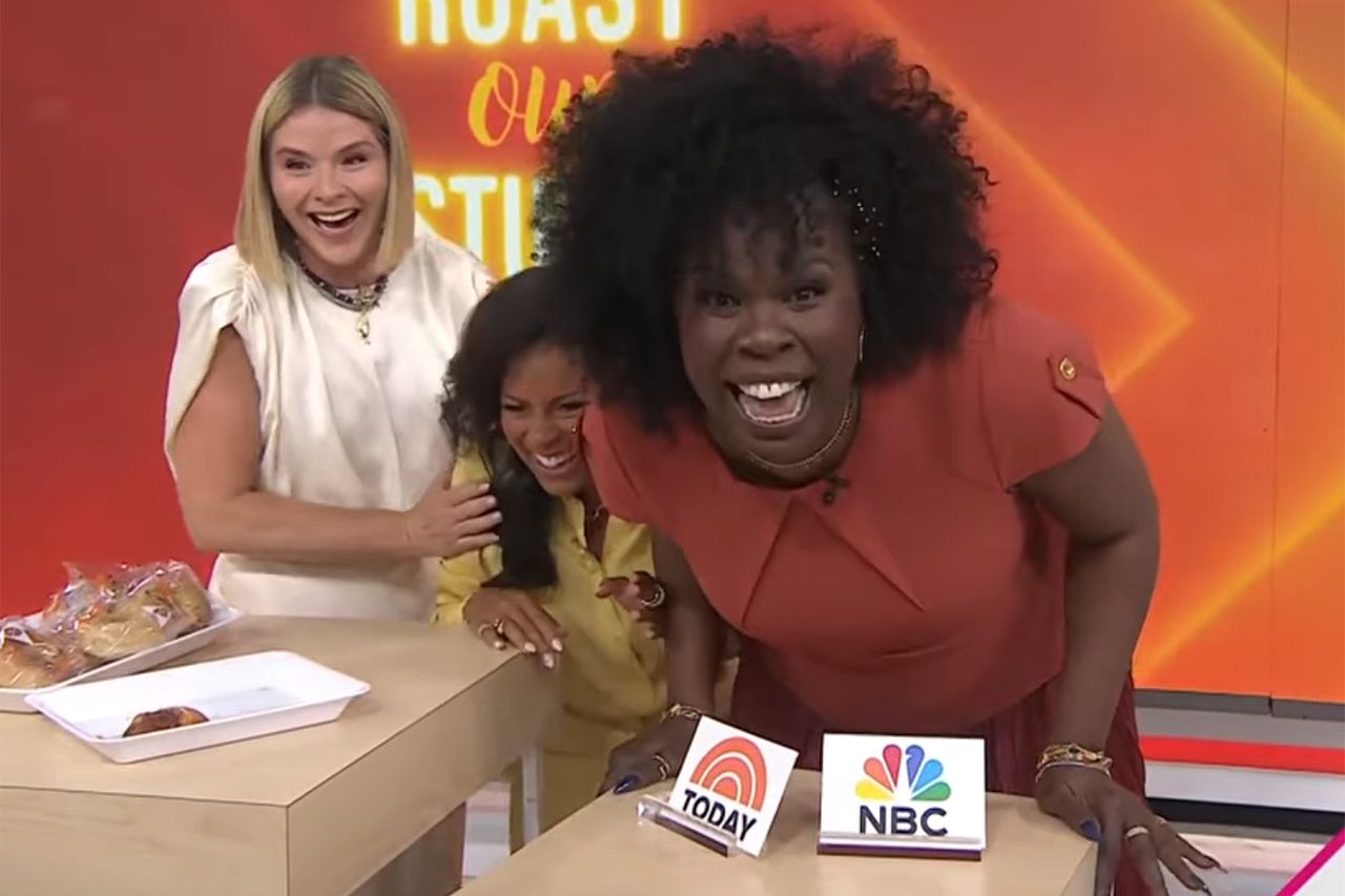 Leslie Jones and Jenna Bush Hager interacting enthusiastically on a talk show set Leslie Jones, Sheinelle Jones and Jenna Bush Hager on ‘Today with Jenna and Sheinelle’Credit: The Today Show