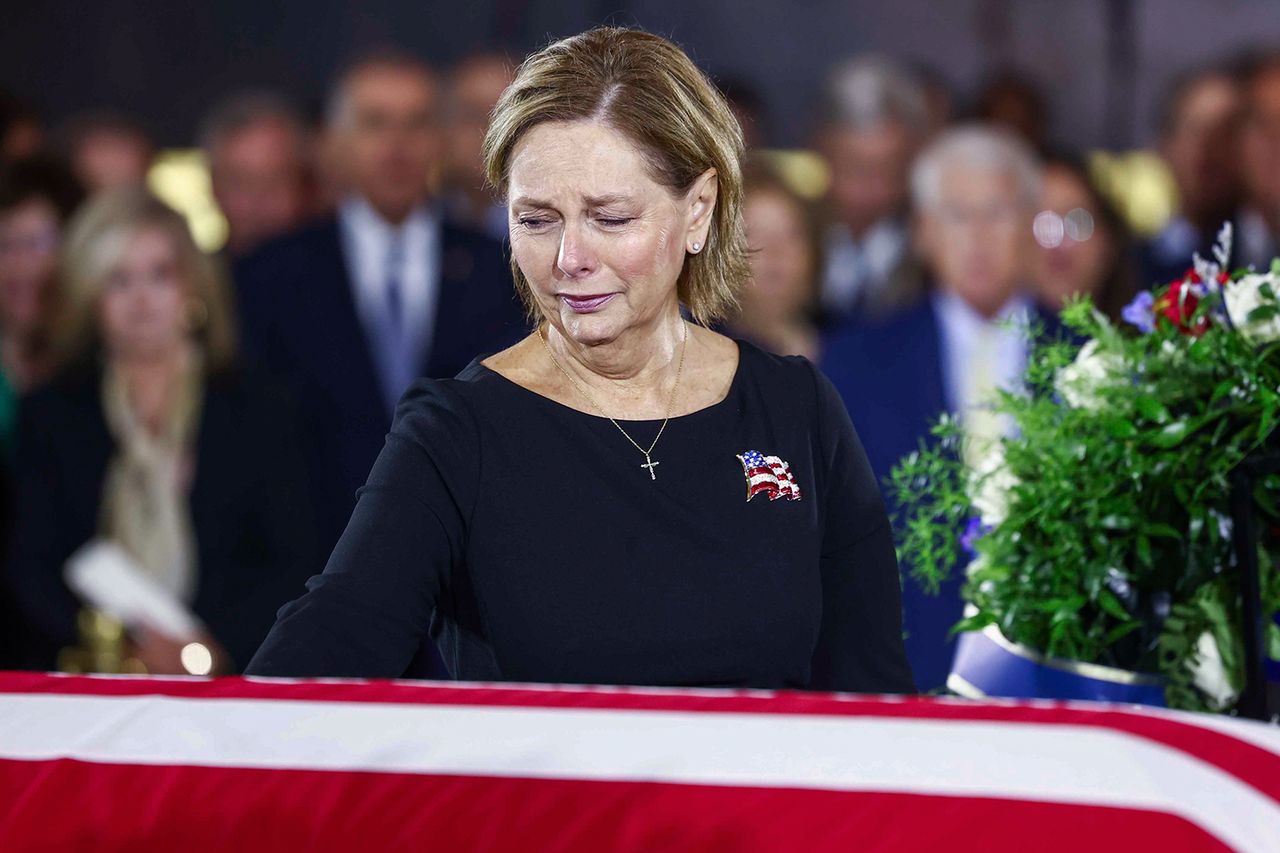 Sen. Darline Graham, R-S.C., pays her respects during a ceremony for the late Sen. Lindsey Graham, her brother, at the Capitol Rotunda in Washington, D.C., on July 28.Credit: Jim Lo Scalzo/EPA/Bloomberg via Getty