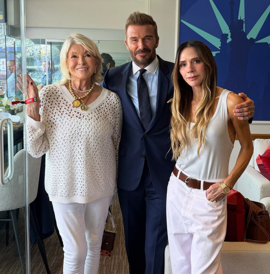Martha Stewart with David and Victoria Beckham Credit: Martha Stewart/Instagram