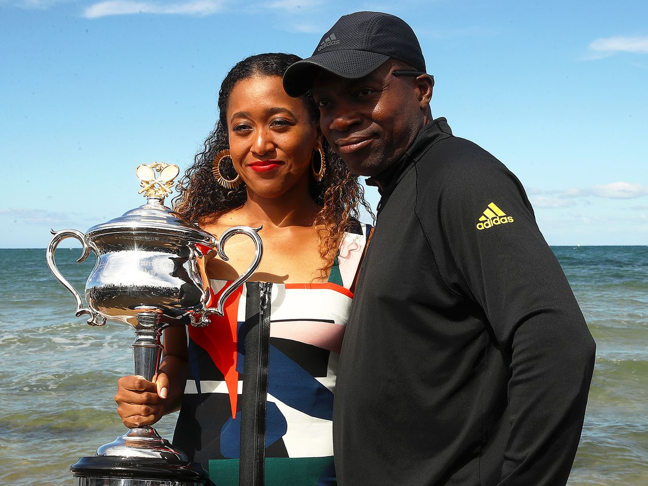 Naomi Osaka and Leonard Francois in 2019.Credit: Julian Finney/Getty