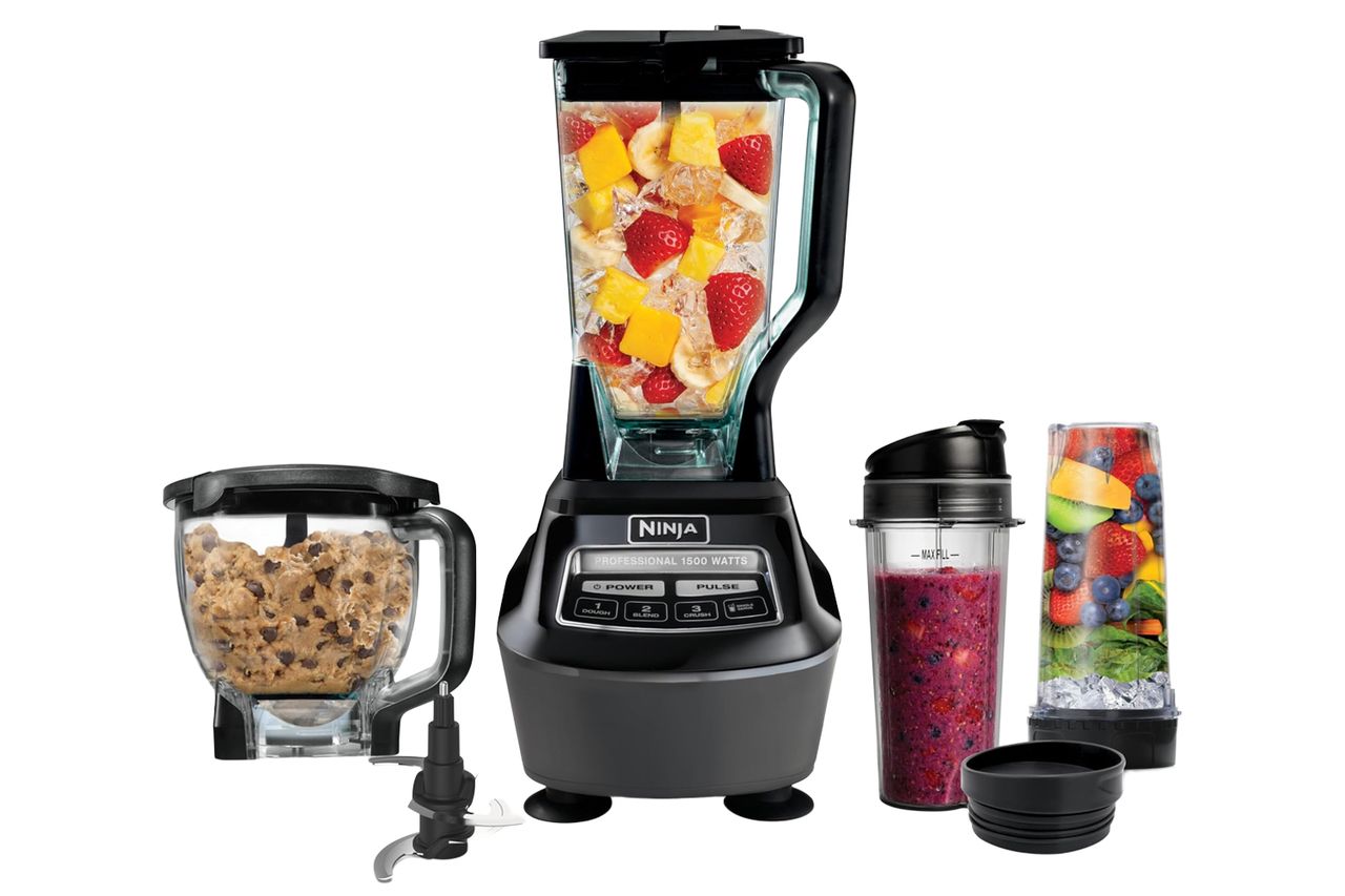Ninja Kitchen System | All-in-One Food Processor & Blender for Smoothies | Includes Pitcher, (2) 16 oz. To-Go Cups & 8-Cup Bowl | Makes Salsa, Dough, Shakes, & Frozen Drinks | 1500W | Black | BL770 Credit: Amazon