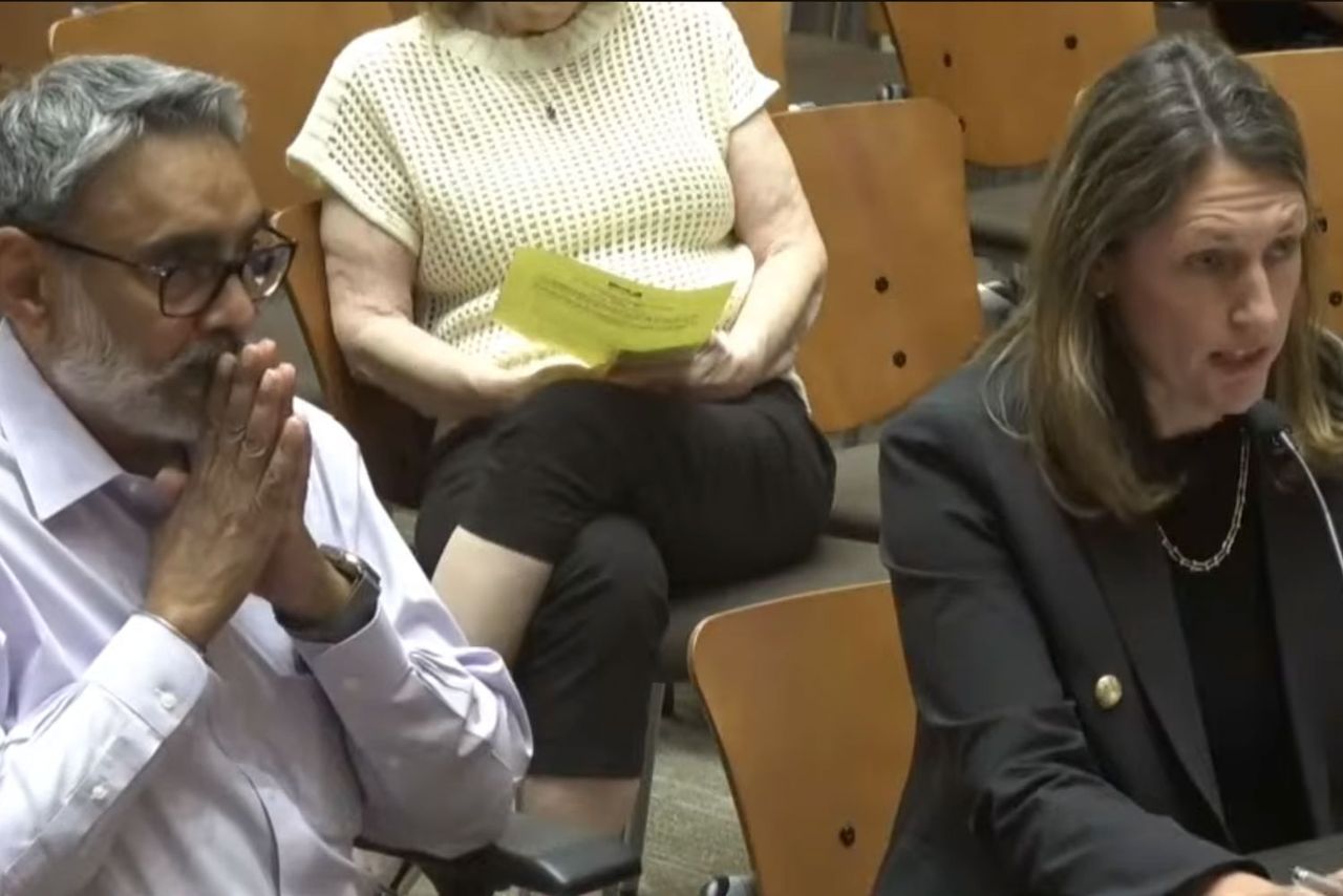 Hotel co-owner Jas Singh and attorney Megan Rogers during the July 21 Shakopee City Council meeting.Credit: City of Shakopee/YouTube