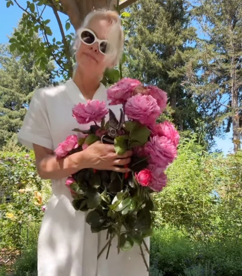 Pamela Anderson pruning roses in her gardenCredit: Pamela Anderson/Instagram