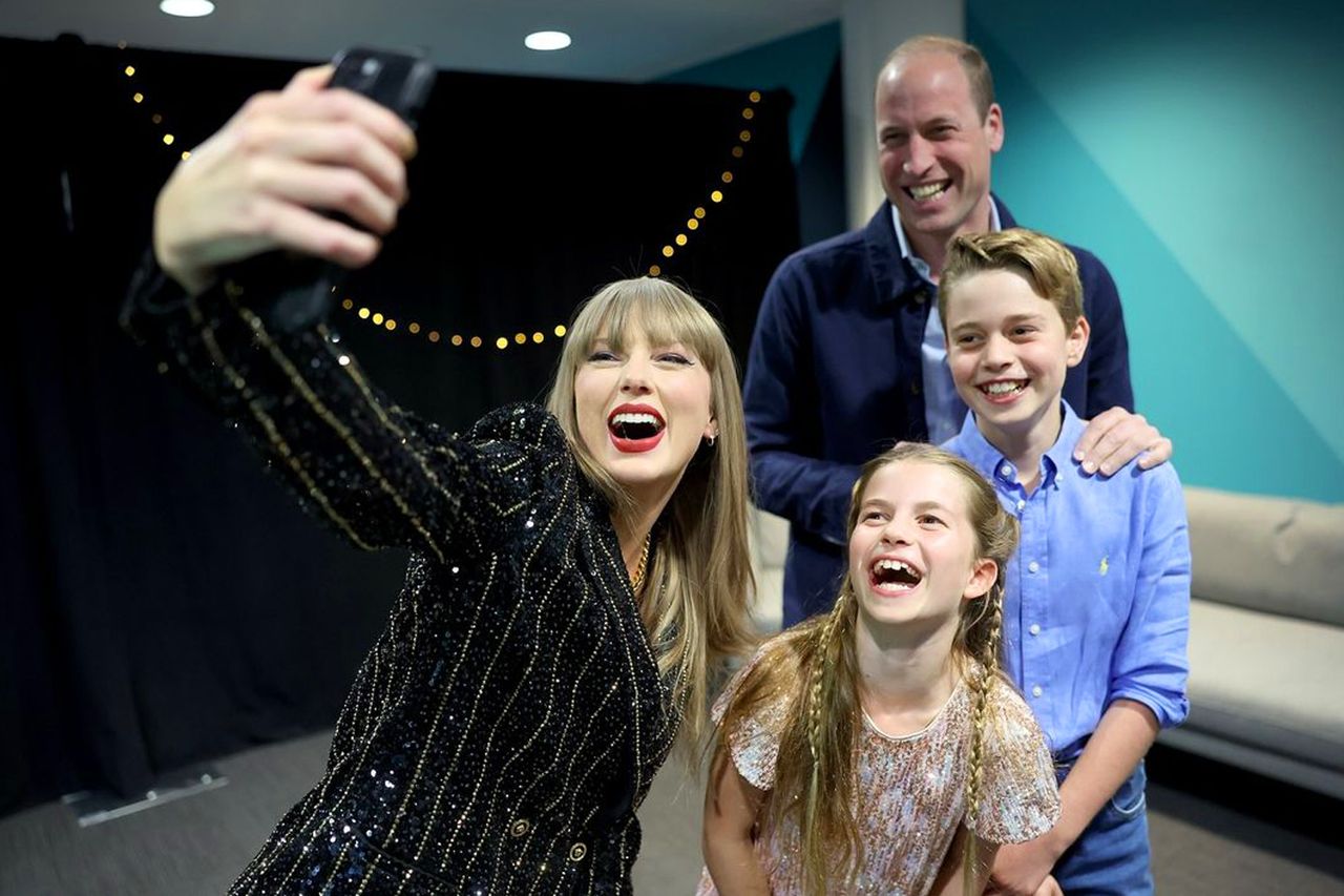 Taylor Swift, Prince William, Charlotte, George Taylor Swift snaps a selfie with Prince William, Prince George and Princess Charlotte in 2024.Credit: Prince and Princess of Wales/Instagram