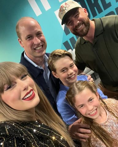 Taylor Swift, Prince William, George, Charlotte, Travis Kelce Prince William, Taylor Swift, Travis Kelce, Prince George and Princess Charlotte in 2024.Credit: Taylor Swift/Instagram