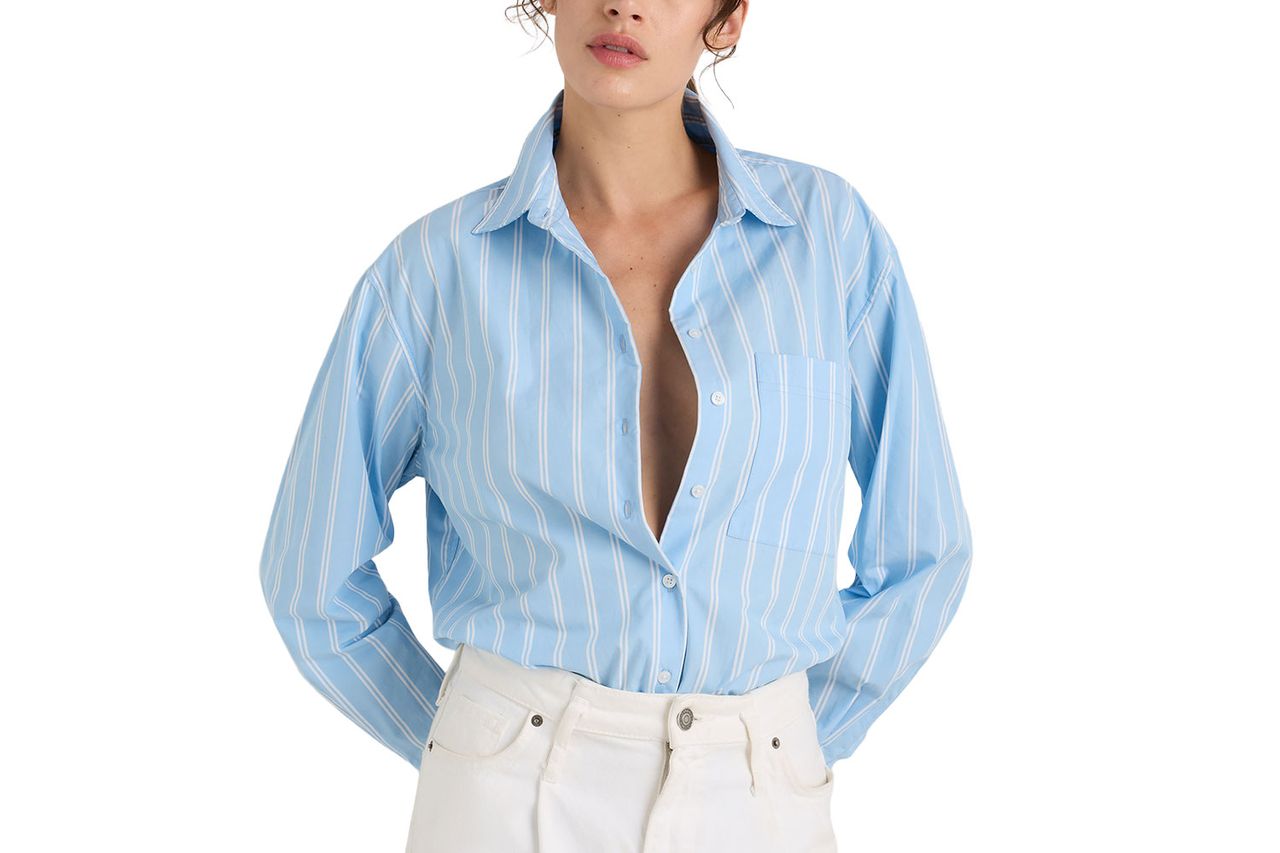 Quince 100% Organic Cotton Poplin Long Sleeve Boyfriend Shirt Credit: Quince