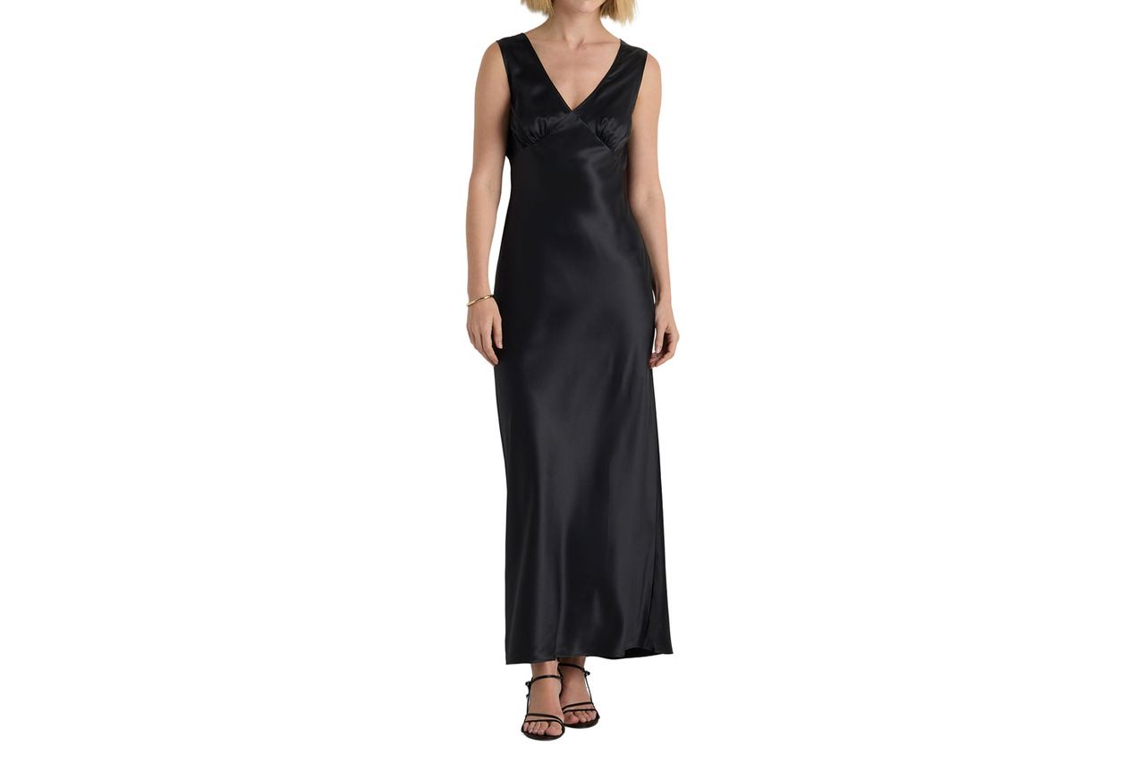 Quince Washable Silk V-Neck Maxi Dress Credit: Quince