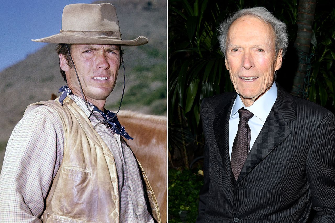 RAWHIDE featuring Clint Eastwood as Rowdy Yates. Clint Eastwood as Rowdy Yates; Clint Eastwood in 2020.Credit: ony Esparza/CBS via Getty; Steve Granitz/WireImage