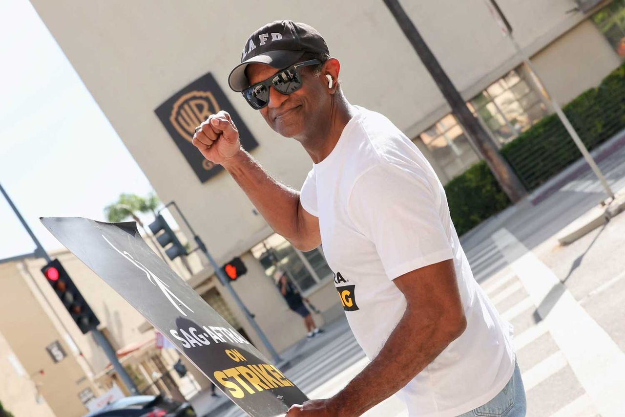 Rif Hutton outside Warner Bros and Paramount in Burbank, Calif. on July 26, 2023Credit: Robin Marshall/Shutterstock