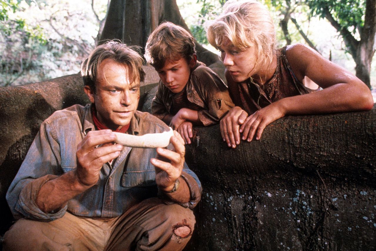 Sam Neill, Joseph Mazzello and Ariana Richards in ‘Jurassic Park’Credit: Universal/Getty