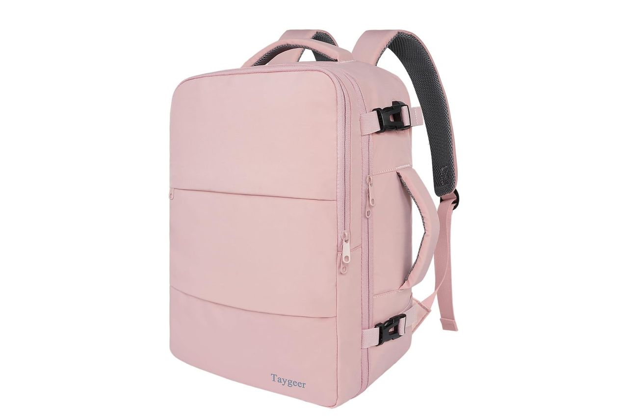 Taygeer Travel Backpack for Women, Carry On Backpack with USB Charging Port & Shoe Pouch, TSA 15.6inch Laptop Credit: Amazon