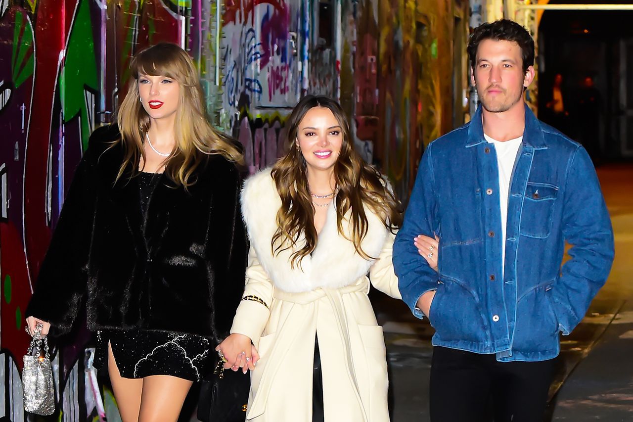 Taylor Swift, Keleigh Teller and Miles TellerCredit: Raymond Hall/GC