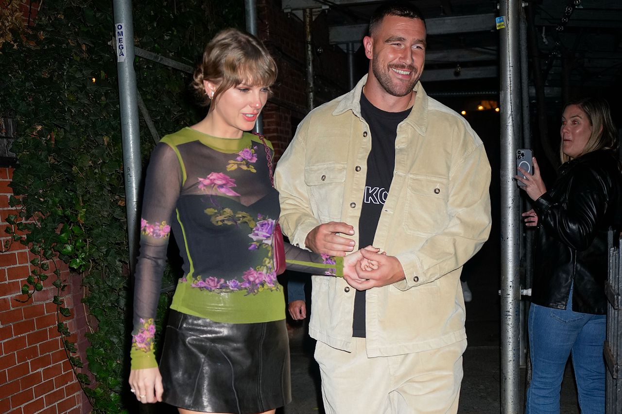 Taylor Swift and Travis Kelce on October 15, 2023 in New York City.Credit: Gotham/GC Images