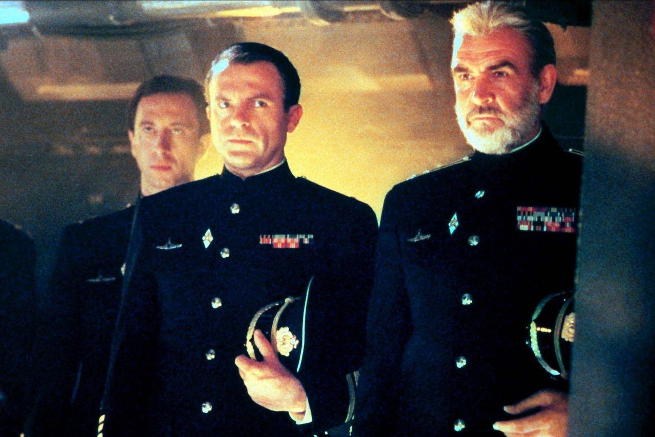 Timothy Carhart, Sam Neill and Sean Connery in ‘The Hunt for Red October’Credit: Cinematic/Alamy Stock Photo
