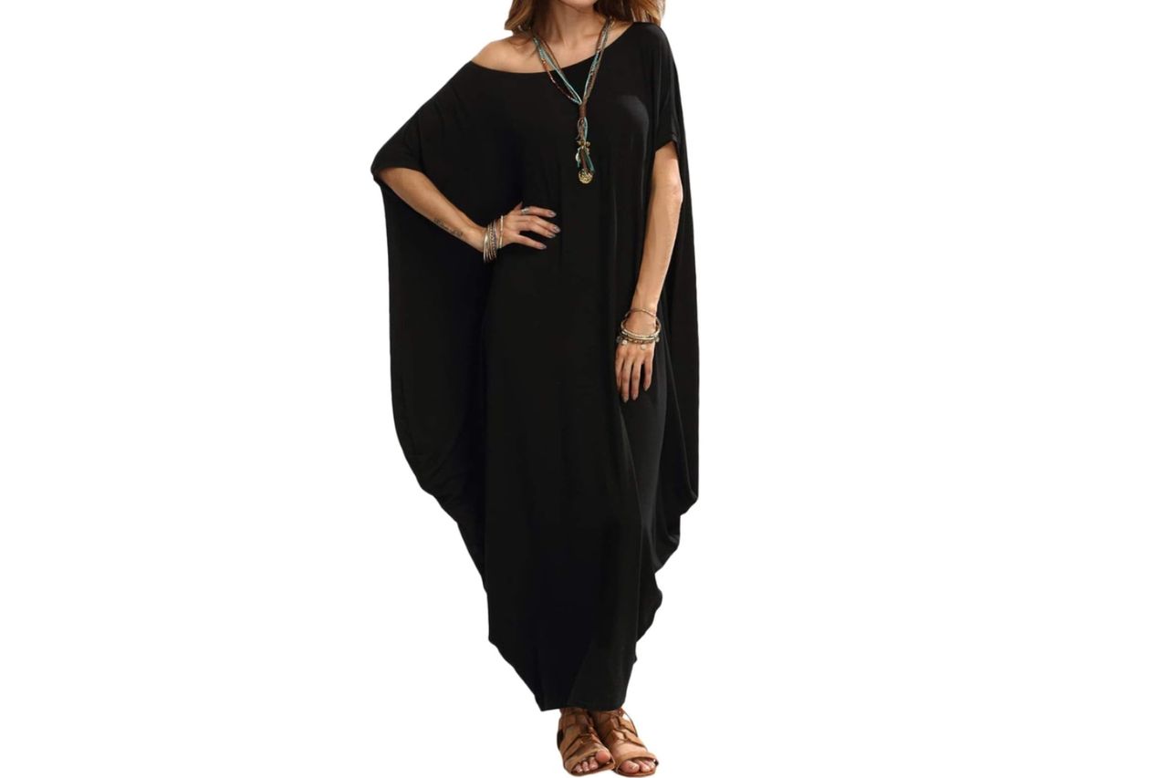 Verdusa Women's Caftan Harem Boat Neck Dolman Sleeve Oversized Maxi Dress Moo Moos Credit: Amazon