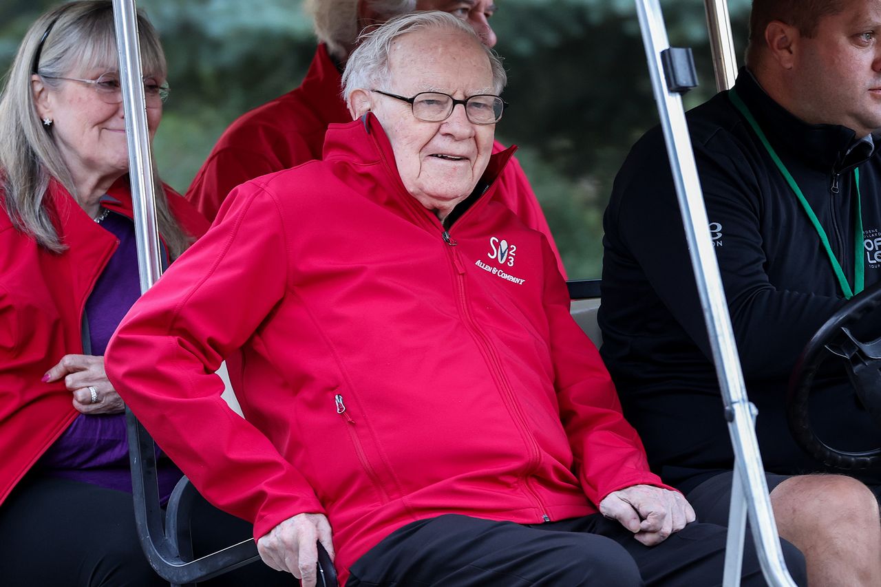 Warren Buffett seated in a golf cart Warren Buffett at the Allen & Company Sun Valley Conference on July 13, 2023 in Sun Valley, Ida.Credit: Kevin Dietsch/Getty