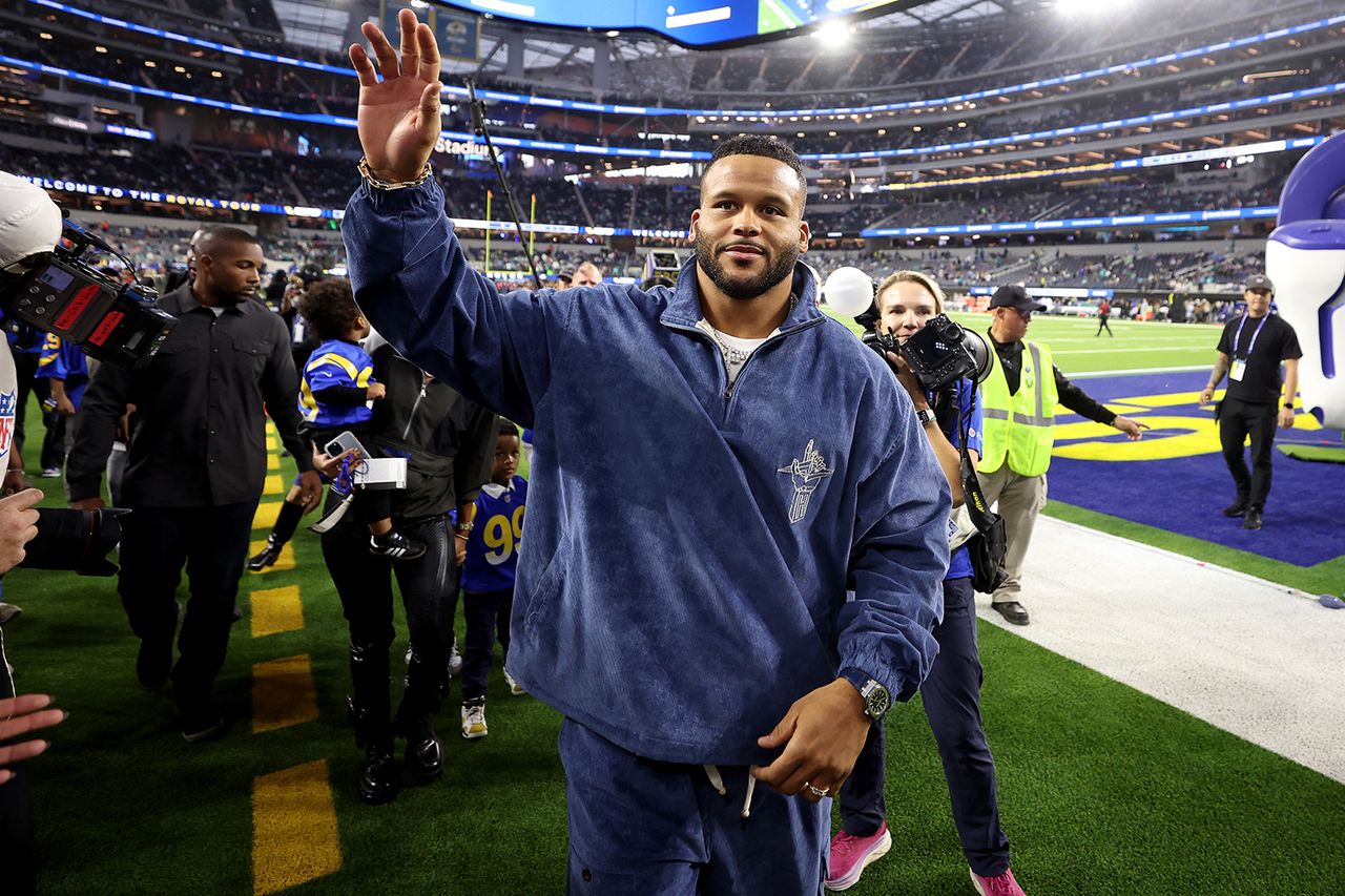 Aaron Donald at SoFi Stadium in Los Angeles on Nov. 11, 2024Credit: Sean M. Haffey/Getty