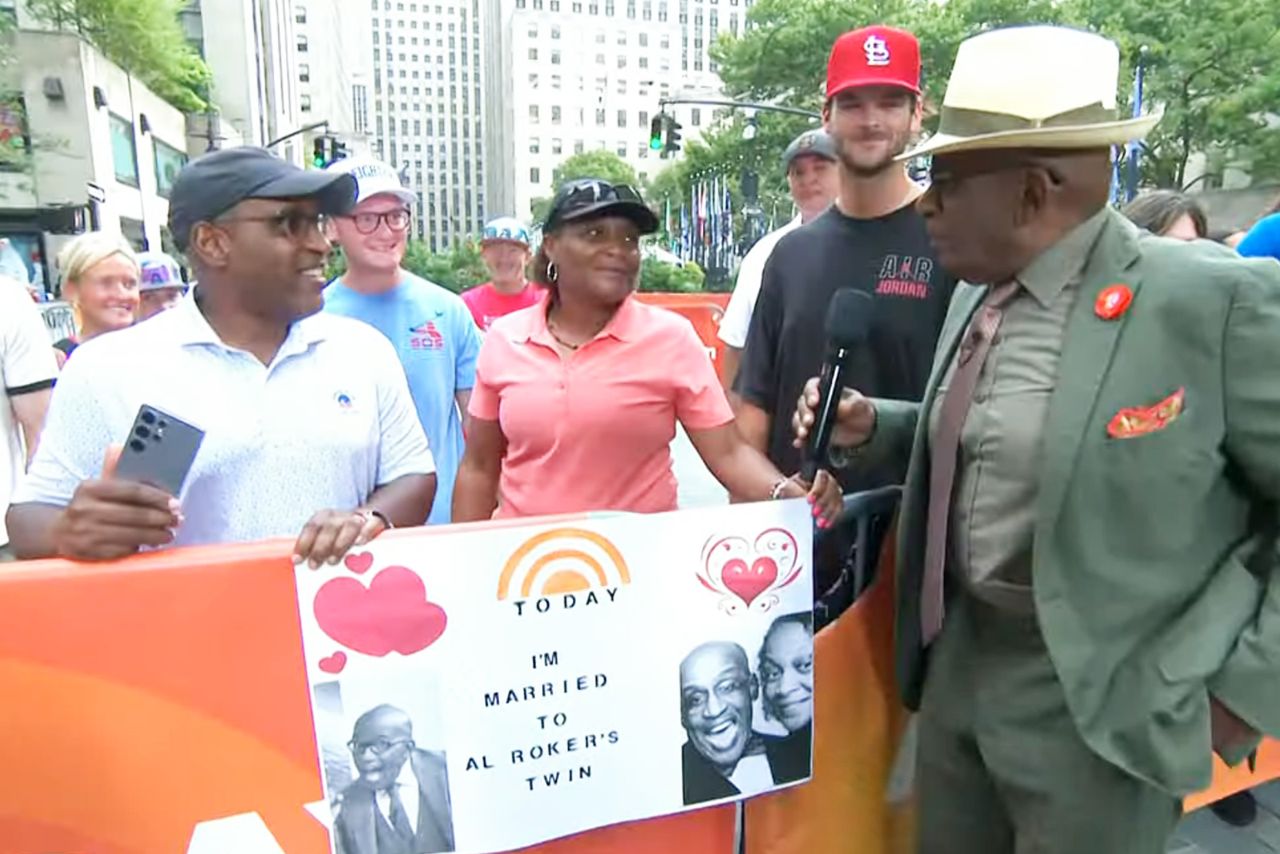 Al Roker meets Percy and Shirley on the Today Show Plaza on Aug. 6.Credit: Today