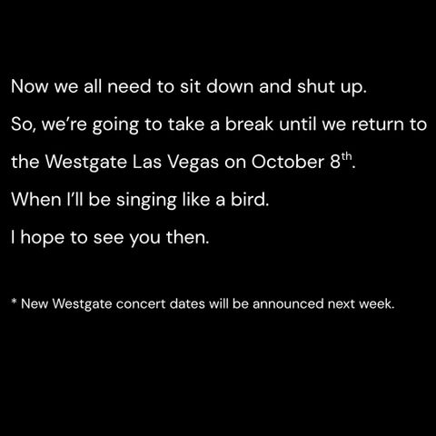 Barry Manilow announces break from touring after canceling shows.Credit: Barry Manilow/Instagram