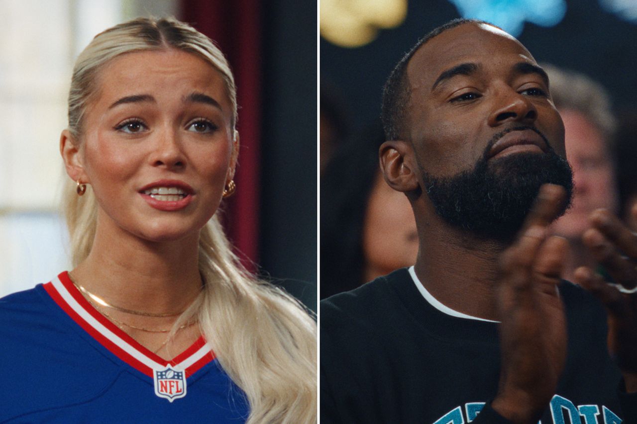 Livvy Dunne and Calvin Johnson in the ‘Fanatics Town Hall’ ad.Credit: Fanatics