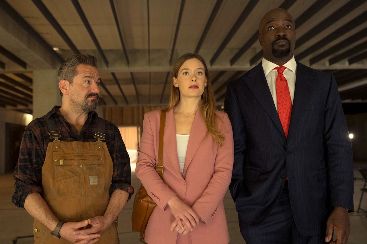Max Casella as Uncle Chuck, Rachel Keller as Olivia Siffre and Mike Colter as Michael Price in ‘Cupertino’Credit: Elizabeth Fisher/CBS