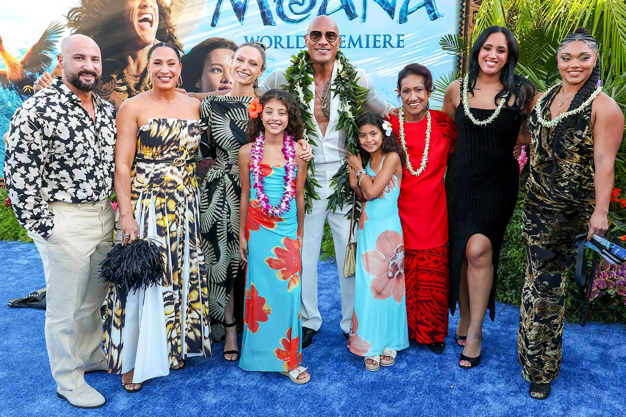 Dave Rienzi, Dany Garcia, Lauren Hashian, Jasmine Johnson, Dwayne Johnson, Tiana Johnson, Ata Johnson, Ava Raine and Tatyanna Dumas attend the Moana World Premiere at Hollywood Bowl in Los Angeles, California on July 07, 2026. Lauren Hashian, Dwayne Johnson and friends and family at the Los Angeles premiere of ‘Moana’ on July 7Credit: Kevin Mazur/Getty