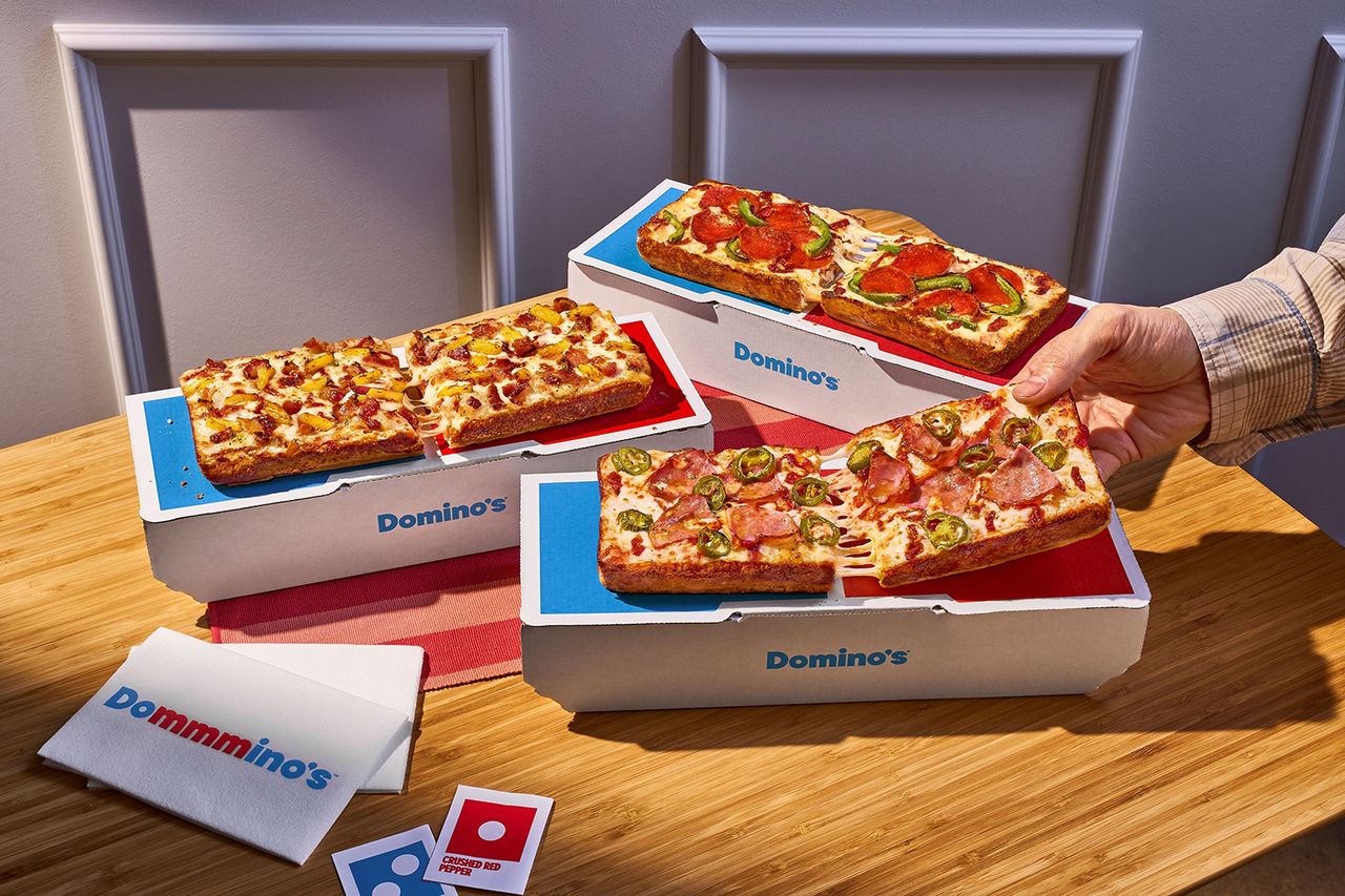 The ‘Domino’ comes with up to three toppings and the customer’s choice of sauceCredit: Domino's