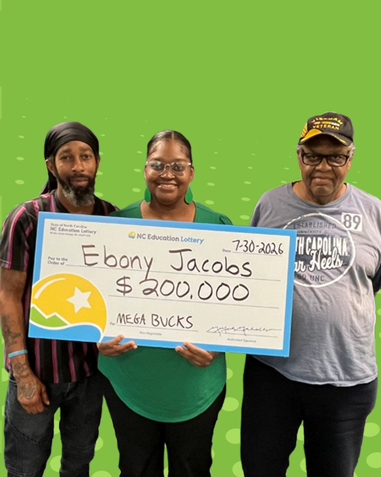 Ebony Jacobs (center)Credit: NC Education Lottery