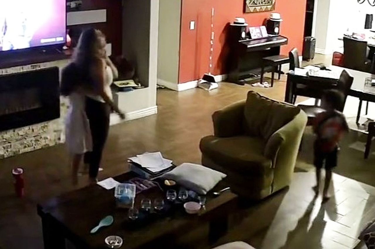 Stephanie Crespo being saved by daughter Isabella.Credit: KENNEDY NEWS