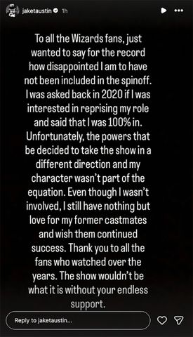 Jake T. Austin’s post on Instagram StoriesCredit: Jake T. Austin/Instagram