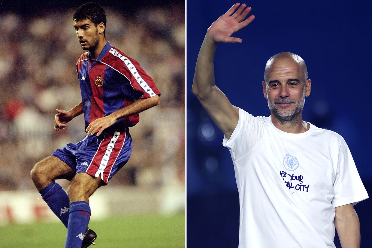 Josep Pep Guardiola Josep “Pep” Guardiola in 1994; Joseph “Pep” Guardiola in 2026Credit: Lewis Storey/Getty; Clive Brunskill/Allsport via Getty